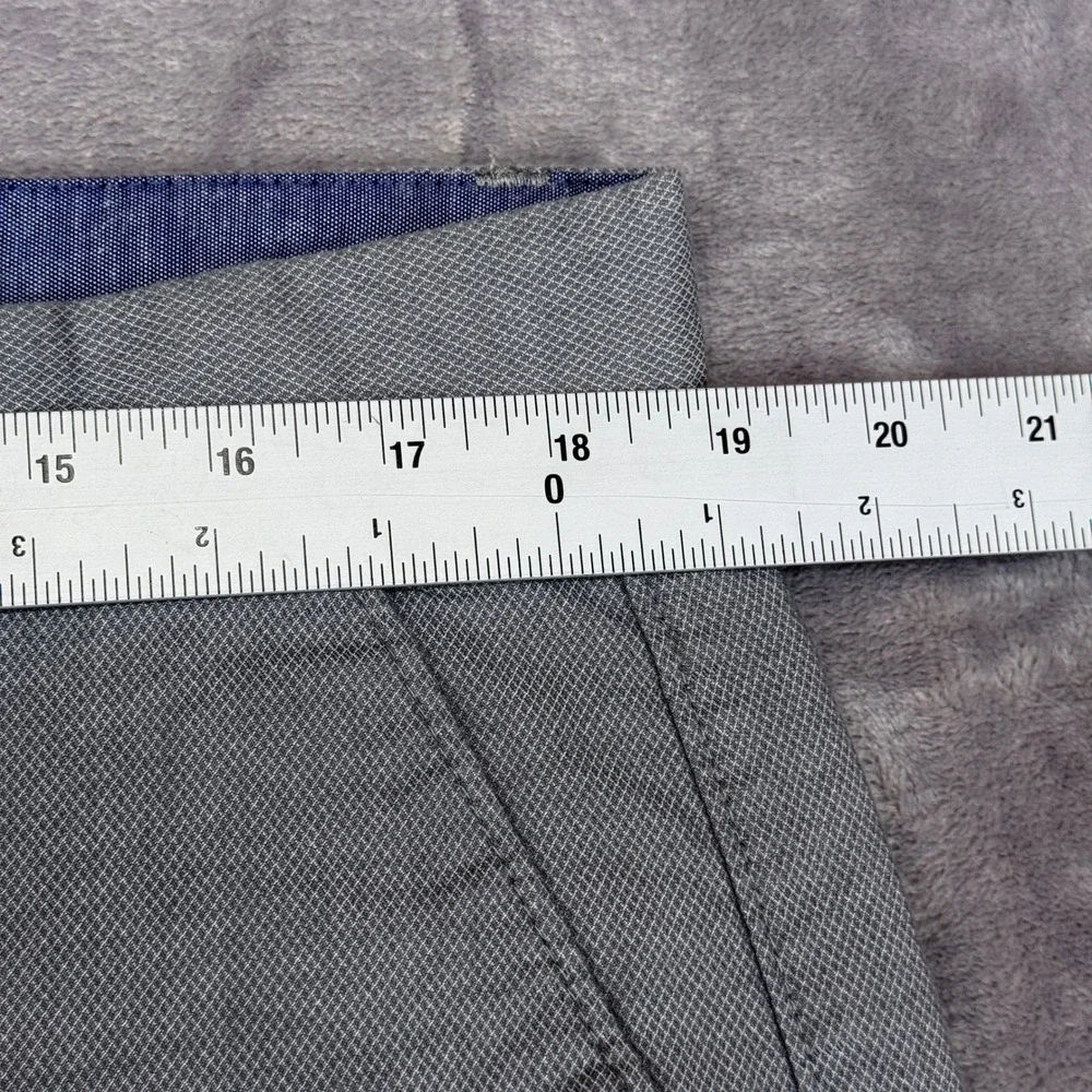Banana Republic Emerson Shorts Men 36 Grey Cotton Micro Pattern Flat Front 9.5in
